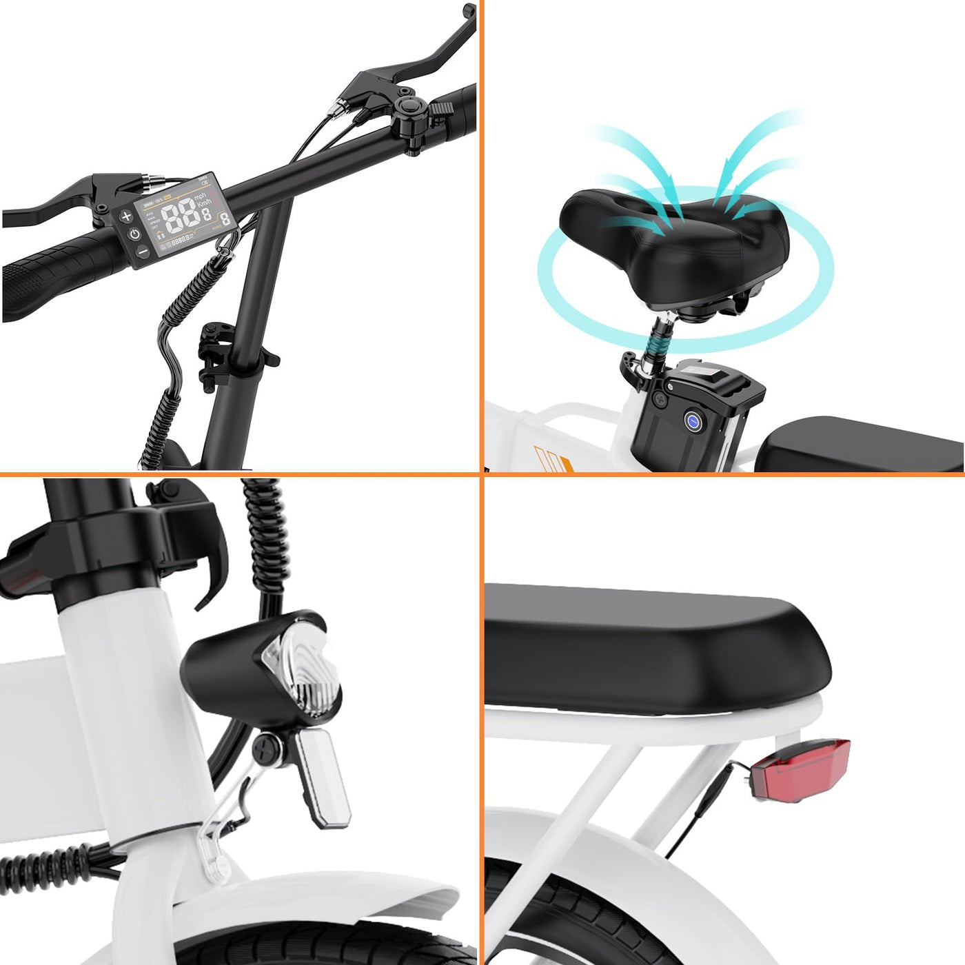 EVERCROSS EK5 Elektrofahrrad, 250W E Bike für Erwachsene, 36V Faltbares Elektrofahrräder Mountainbike, bis zu 25KM/H, Reichweite 35-60km, 16'' Reifen Elektrisches City Bike mit Verstellbarem Sitz