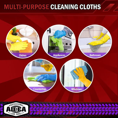 AIDEA Microfasertücher Mikrofasertücher 24 Pack, Wiederverwendbare Mikrofasertuch ReinigungstüCher, Fusselfrei, Streifenfrei Staubtuch für Haus, Küche, Auto, Motorrad, Fenster, 30 X 40 cm