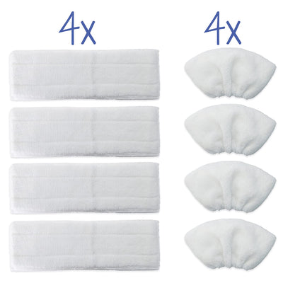 8 Mikrofaser-Tuchset waschbar, für Kärcher Dampfreiniger EasyFix SC 2, SC 3, SC 4, SC 5 (4 Bodendüse + 4 Handdüse)