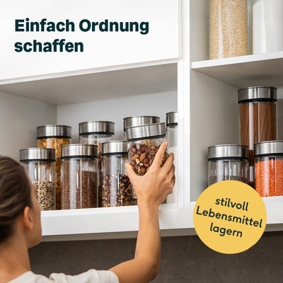SILBERTHAL Vorratsdosen Glas mit Deckel Set 700 ml - Vorratsgläser für luftdichte & auslaufsichere Aufbewahrung in der Küche