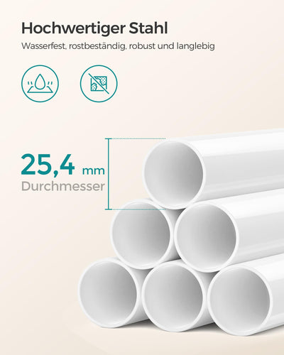 SONGMICS Duschregal, Eckregal Bad, mit 4 Ablagen, Badregal, Gesamthöhe 85-305 cm, höhenverstellbar, Badezimmer-Regal, weiß BCB001A