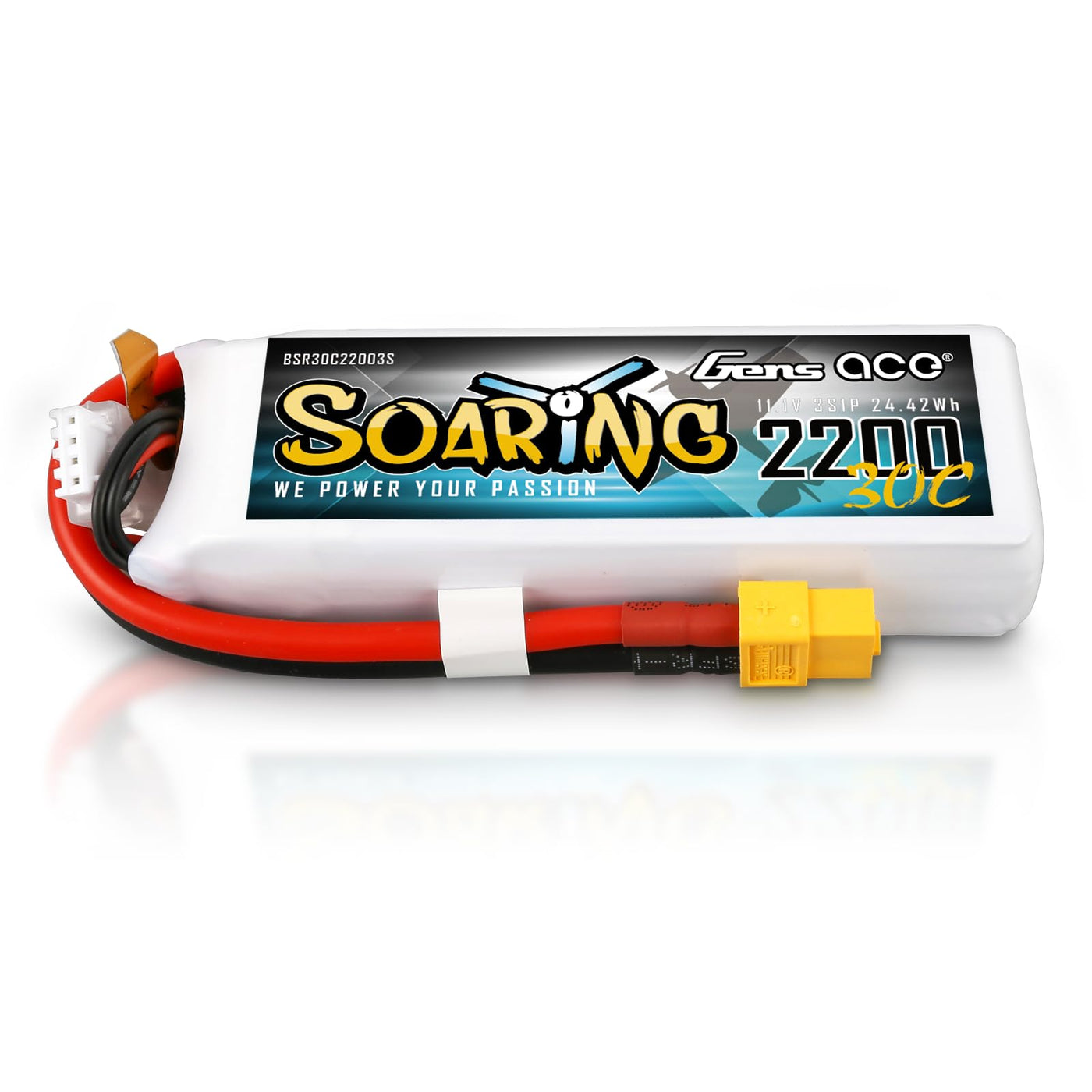 Gens ace 3S Lipo Akku 11,1V 2200mAh RC Batterie mit XT60 Stecker für RC Auto Truck Flugzeug Heilikopter Boot RC Hobby im Motorsegler