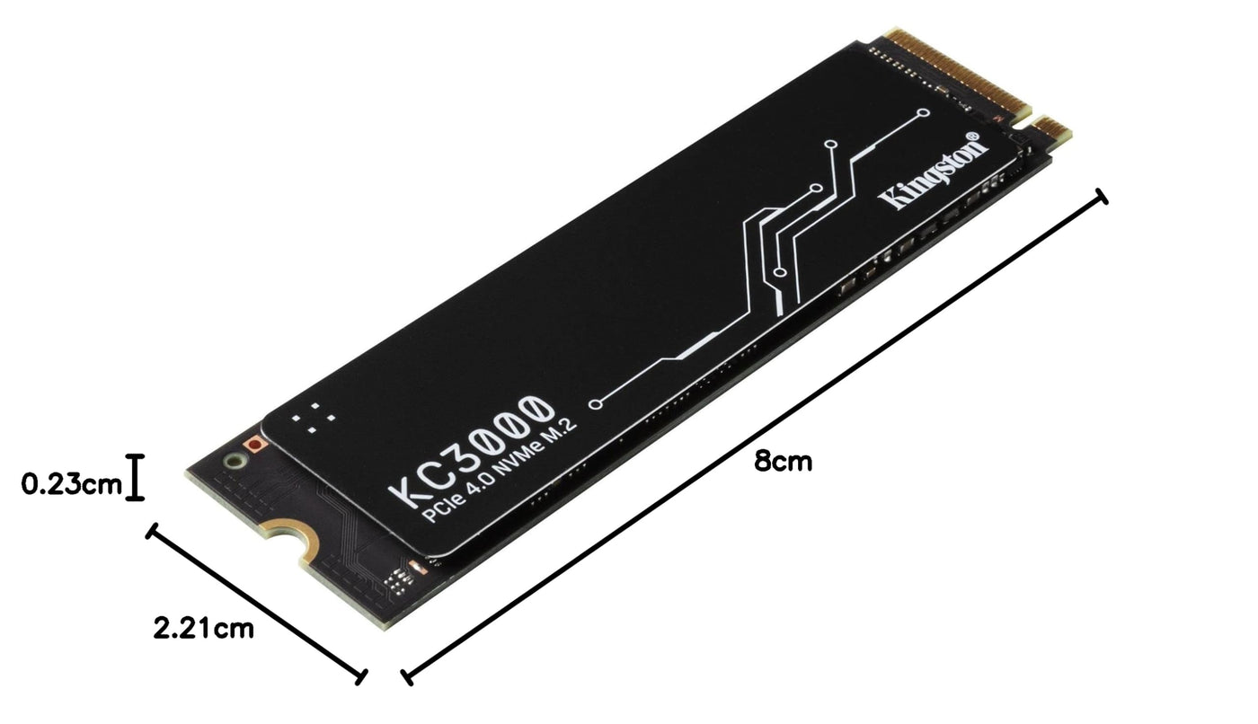 Kingston KC3000 PCIe 4.0 NVMe M.2 SSD - Hochleistungsspeicher für Desktop- und Laptop-PCs -SKC3000S/1024G Schwarz 1024GB