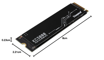 Kingston KC3000 PCIe 4.0 NVMe M.2 SSD - Hochleistungsspeicher für Desktop- und Laptop-PCs -SKC3000S/1024G Schwarz 1024GB