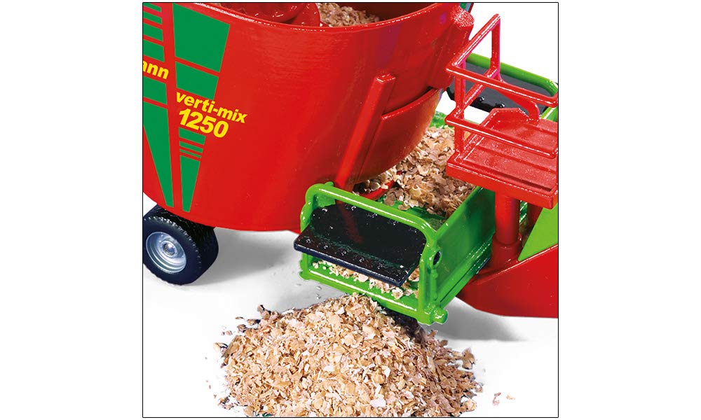 siku 2450, Strautmann Futtermischwagen, 1:32, Metall/Kunststoff, Rot, Beweglicher Futtermischer
