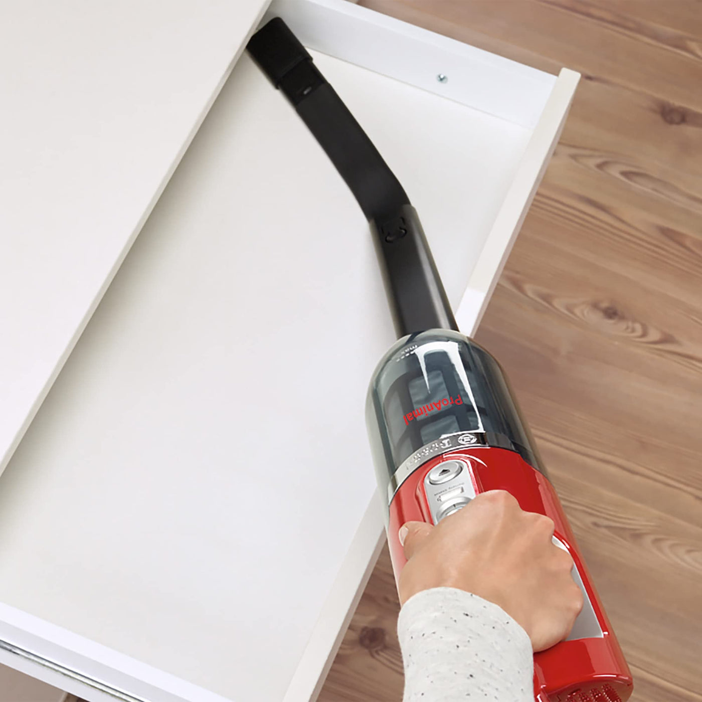 BOSCH BBH3ZOO28 Flexxo Zoo'o 2in1 Akku- und Multifunktions-Besensauger - 2 Geschwindigkeiten - 28 V - 55 Min. Laufzeit - Rot