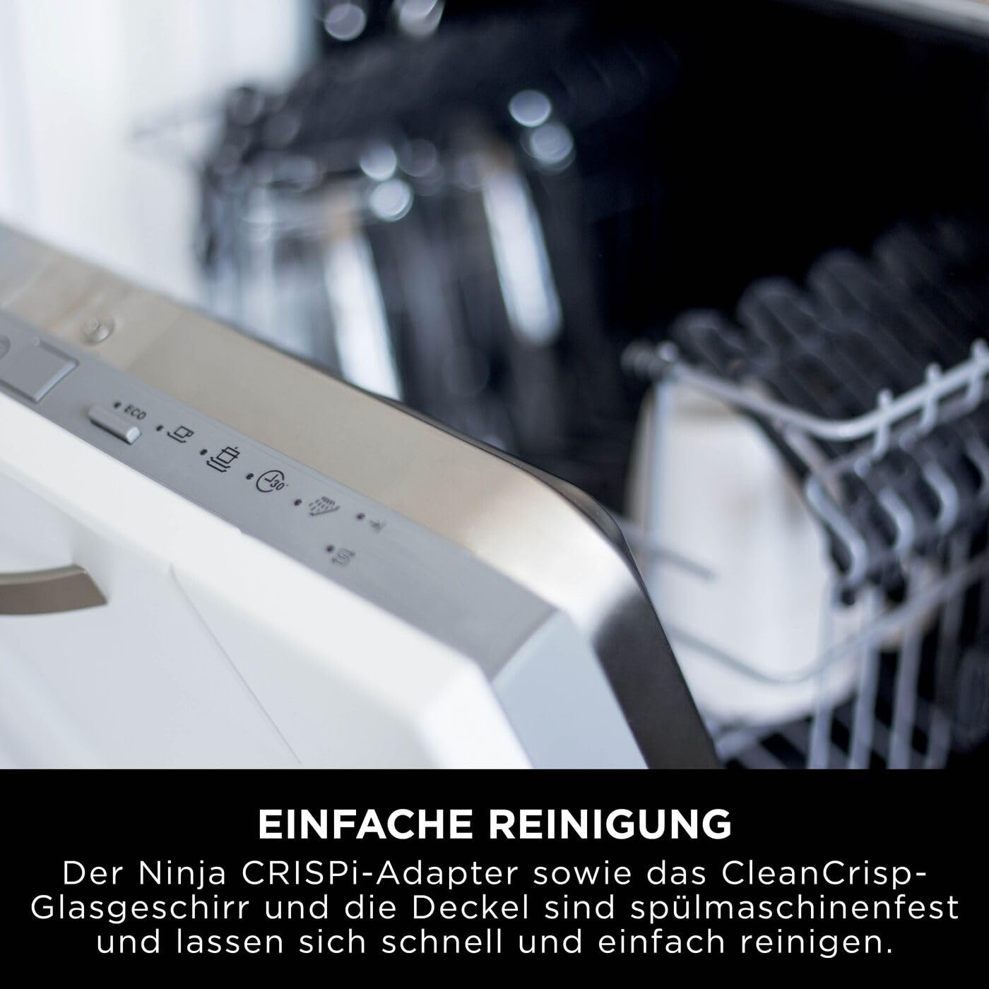 Ninja CRISPi tragbare Airfryer Heißluftfritteuse, 3,8 l, 4-in-1: Heißluftfrittieren, Braten, Warmhalten, Recrisp, kompakt, 6 Portionen, 2x herausnehmbare Glasbehälter & Deckel, 1700 W, Sage FN101EUSG