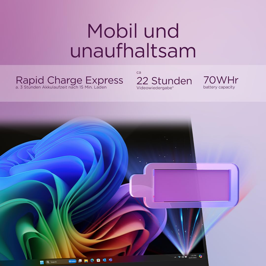 Lenovo Yoga 7 2-in-1 Laptop | Copilot+ PC | 14" WUXGA OLED Display | AMD Ryzen AI 5 | AMD Radeon Grafik | 16GB RAM | 512GB SSD | Win11 | QWERTZ | Tidal Teal | Inkl. Pen | 3 Monate Premium Care