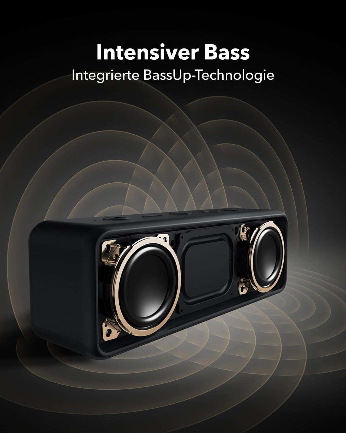 Anker SoundCore 2 Bluetooth Lautsprecher, Fantastischer Sound, Enormer Bass mit Dualen Bass-Treibern, 24h Akku, Verbesserter IPX7 Wasserschutz, Kabelloser Lautsprecher für iPhone, Galaxy usw.