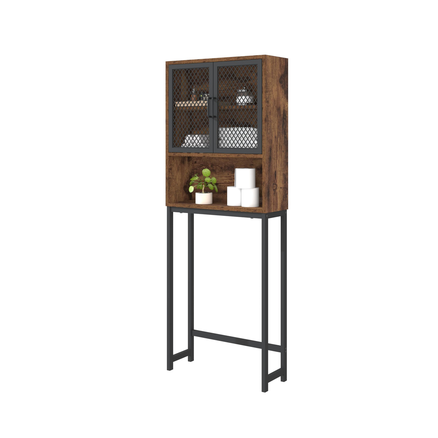 Mudmasa Toilettenregal Regal über Waschmaschine Toiletten Regal Waschmaschinen überbauregal Badezimmer WC Regal Badregal Holz Metallgestell Platzparende Vintage Stabiler