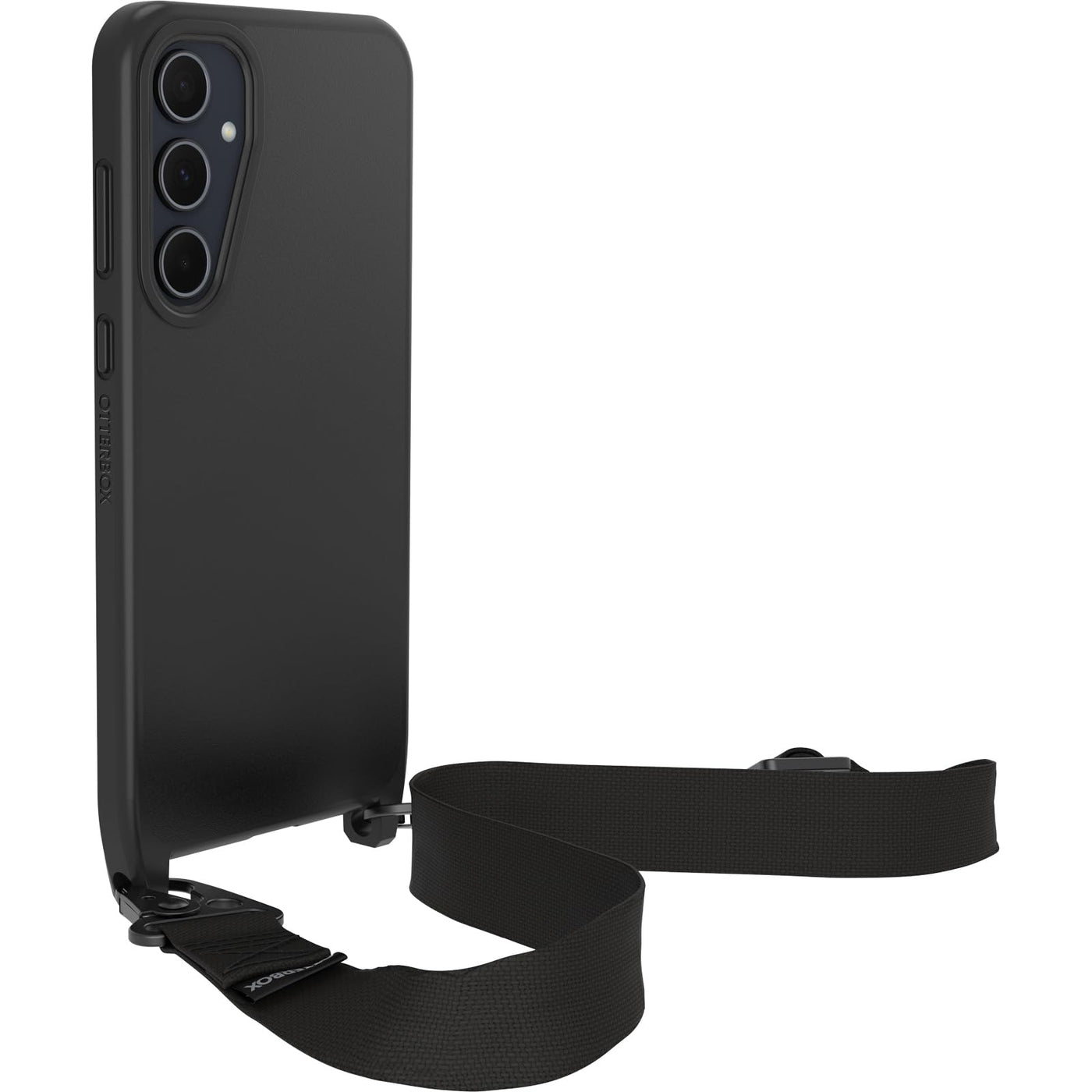 OtterBox React Lanyard Hülle für Samsung Galaxy A35 5G, schützende Hülle mit Verstellbarer und Abnehmbarer Handykette, Getestet nach Militärstandard, Schwarz - Keine Einzelhandelsverpackung