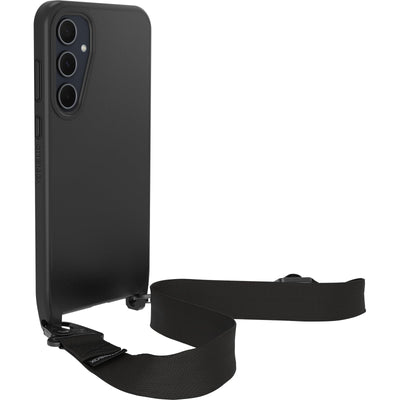 OtterBox React Lanyard Hülle für Samsung Galaxy A35 5G, schützende Hülle mit Verstellbarer und Abnehmbarer Handykette, Getestet nach Militärstandard, Schwarz - Keine Einzelhandelsverpackung