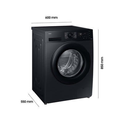 Samsung Waschmaschine, 9 kg, 1.400 U/min, EEK: A, Mikroplastik-Programm, Ecobubble, 14 Programme, WiFi SmartControl, Schwarz, WW90CGC04AABEG