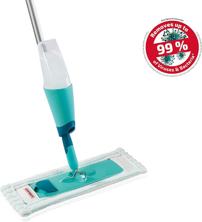 Leifheit Komfort Sprühwischer Easy Spray XL für schnelle Reinigung, Spray Mop mit Sprühdüse, Wischer mit Wassertank und 2-Faser-Wischbezug, Bodenwischer für alle Böden