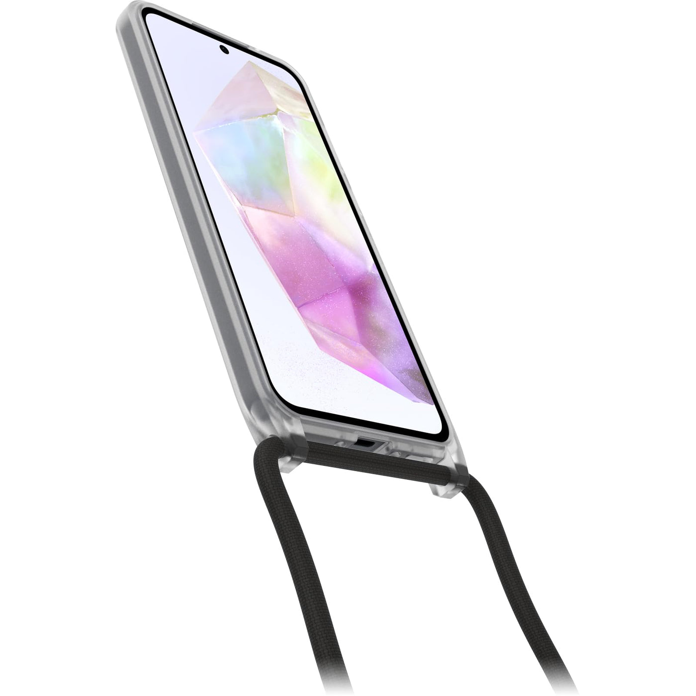 OtterBox React Necklace Hülle für Samsung Galaxy A35 5G, ultraschlanke, schützende Hülle mit Verstellbarer und Abnehmbarer Handykette, Getestet nach Militärstandard, Transparent
