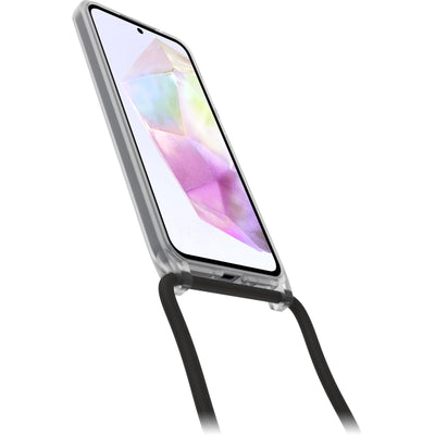 OtterBox React Necklace Hülle für Samsung Galaxy A35 5G, ultraschlanke, schützende Hülle mit Verstellbarer und Abnehmbarer Handykette, Getestet nach Militärstandard, Transparent