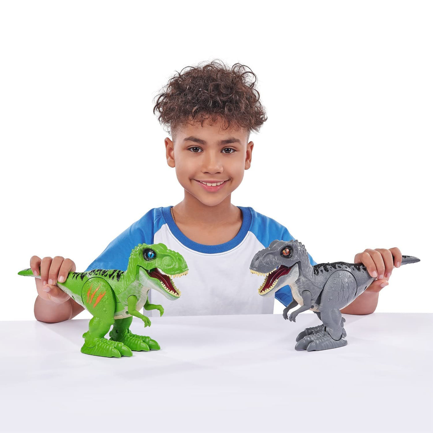Robo Alive Angreifender T-Rex Serie 2, Dinosaurier-Spielzeug, batteriebetriebenes Roboter-Spielzeug (grün)