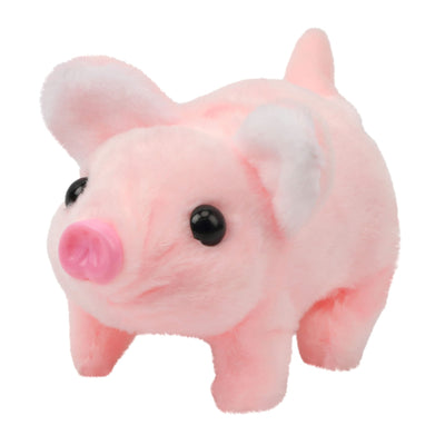 Hopearl Laufendes Schweinchen Haustier Interaktiv Kriechend Ferkel Elektronisches Plüsch Spielzeug Schwein Grunz Zuckende Nase Schwanz Wedeln Animiert Geschenke für Kleinkinder Geburtstag, Rosa, 20 cm