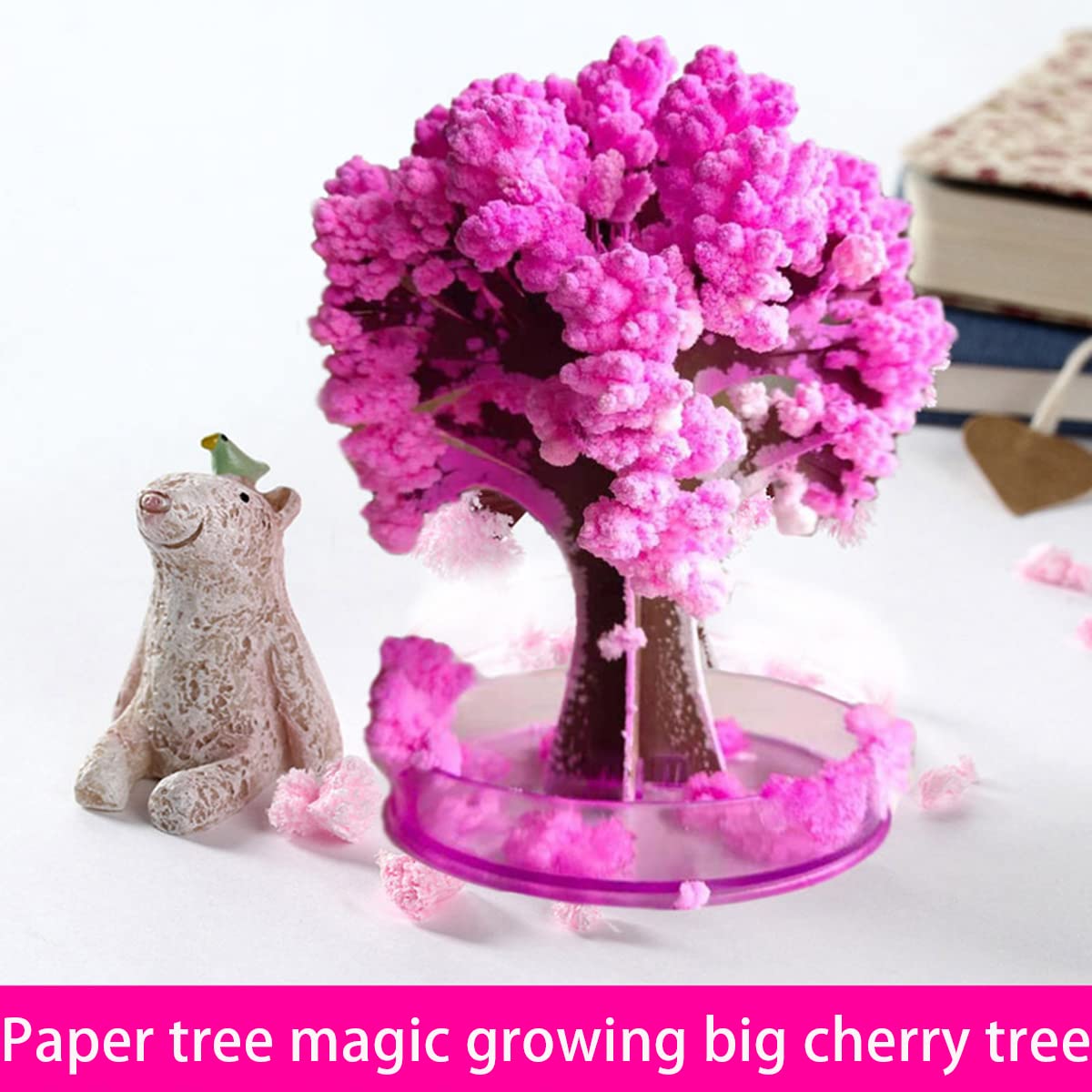 1 Stück Mini Sakuratree Magic Paper Tree DIY Kristallwachstum Kit Dekoration Spielzeug Neuheit Jungen Mädchen Wissenschaft und Spielzeug Learning Guide