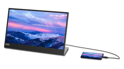 Lenovo L15 | 15,6" Full HD Monitor | 1920x1080 | 60Hz | 250 nits | 6ms Reaktionszeit | IPS-Panel | USB-C 3.2 | USB 2.0 | entspiegelt | 0,86kg | schwarz | inkl. USB-C Kabel