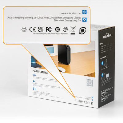 UnionSine 10TB Externe Festplatte, 3,5 Zoll USB 3.0 Backups HDD Tragbarefür für PC, Mac, TV, PS4, Schwarz HD3510