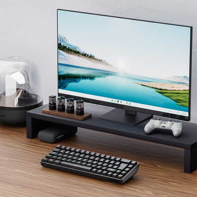 TMKB T68 Gaming Tastatur,60% Kabellos Mechanische RGB Tastatur mit Bluetooth/2.4G/Typ-C,Compact 68 Tasten Anti-Ghosting,Deutsches QWERTZ Layout,Blue Clicky Switch,Schwarz