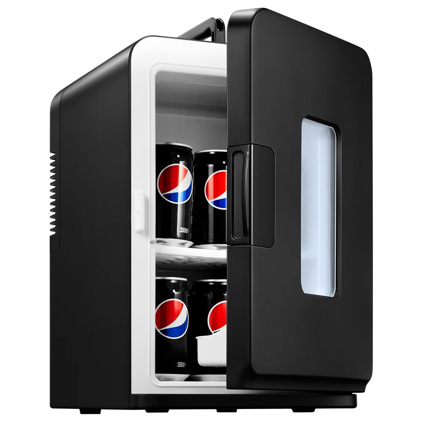 NORTHCLAN Mini Fridge for Room 15 L, with 220 V AC/12 V DC for Car and Home Use, Portable Fridge and Heating Fridge Perfect for Drinks, Cosmetics, Snacks, Max & Eco Mode, Black