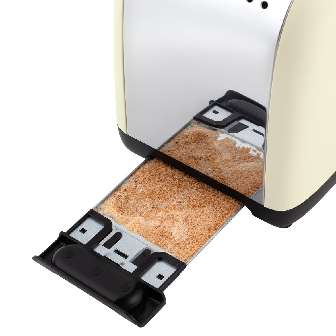 Russell Hobbs Toaster [für 2 Scheiben] Colours Plus Edelstahl Creme (extra breite Toastschlitze, inkl. Brötchenaufsatz, 6 Bräunungsstufen + Auftaufunktion, Lift & Look-Funktion, 1600W) 26551-56