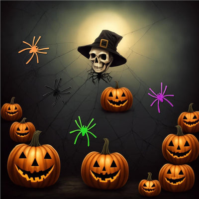 100 Stück Halloween Spinnen Deko - Halloween realistische Spinnen mit 5 Farben, Kunststoff kleine gefälschte Spinne Spielzeug Terror lustige Prank Requisiten für Halloween Party Dekorationen