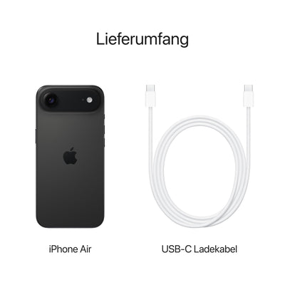 Apple iPhone Air 512 GB: Dünnstes iPhone Aller Zeiten, 6,5" Display mit Promotion bis zu 120 Hz, starker A19 Pro Chip, Center Stage Frontkamera, Batterie für den ganzen Tag; Space Schwarz