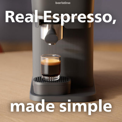 Philips Baristina Espressomaschine - Real Espresso, made simple. Kompakte Kaffeemaschine, Naturweiß mit Eschenholz-Siebträger, 16-bar-Pumpendruck, automatisches Mahlwerk, Cafe Crema (BAR302/20)