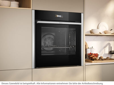 NEFF B54CR71N0, N 70, Smarter Einbau-Backofen, 60x60 cm, Made in Germany, Pyrolyse, Optimaler Zugriff mit Slide&Hide, Full Touch TFT-Display, Air Fry Funktion, Automatikprogramme, Soft Open, Edelstahl