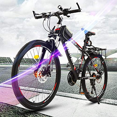 Mountainbike, Mountain Trail Bike Klappbare Outroad-Fahrräder aus Kohlenstoffstahl, Fahrrad mit Vollfederung, Doppelscheibenbremsen, A-26 Zoll, 24 Geschwindigkeiten