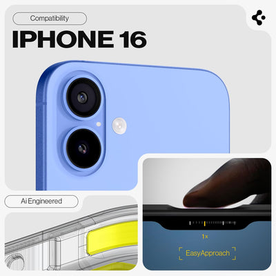 Spigen Tough Armor (AI) Hülle Kompatibel mit iPhone 16 -Schwarz