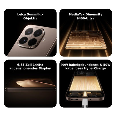 XIAOMI 15T Pro, Smartphone 12+512GB, 6,83" 144Hz augenschonendes Display, MediaTek Dimensity 9400+, 50MP Leica 5X Pro Teleobjektiv, 5500mAh, Schwarz, 2 Jahre Garantie