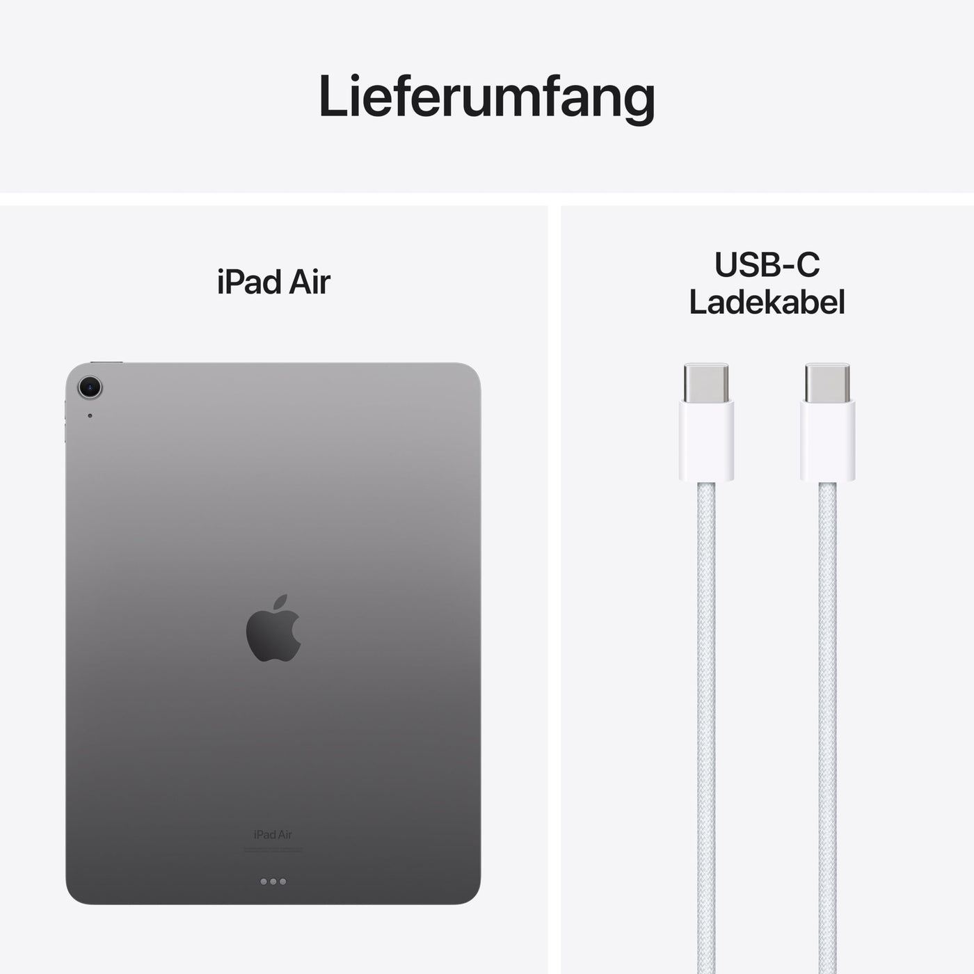Apple 13" iPad Air (M2): Liquid Retina Display, 256 GB, 12 MP Querformat Frontkamera/12 MP Rückkamera, WLAN 6E, Touch ID, Batterie für den ganzen Tag – Space Grau