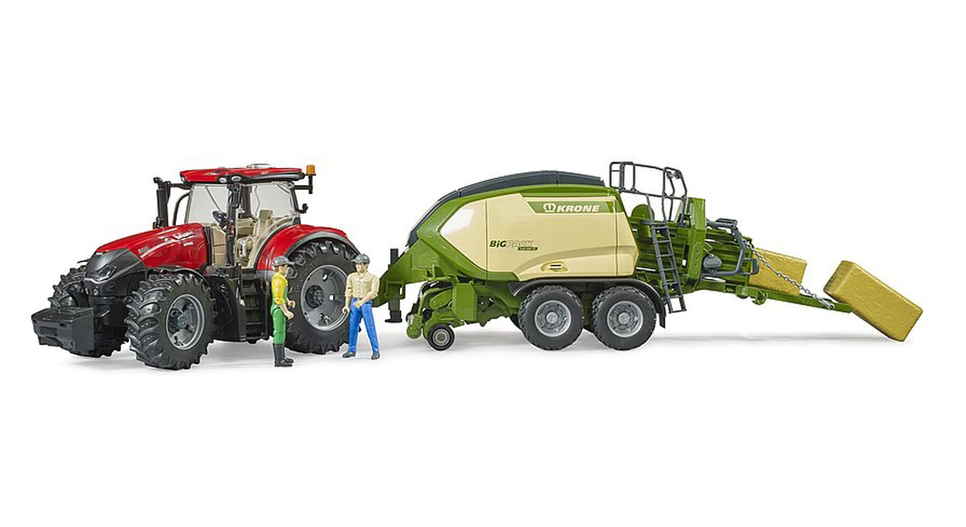 bruder 02033 - Krone Big Pack 1290HDP VC mit 2 Quaderballen - 1:16 Landwirtschaft, Ballenpresse, Bauernhof, Feldarbeit, Erntemaschine, Traktor Zubehör, Anhänger, Stroh, Heupresse, Ballenwickler