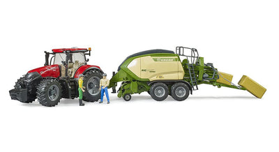 bruder 02033 - Krone Big Pack 1290HDP VC mit 2 Quaderballen - 1:16 Landwirtschaft, Ballenpresse, Bauernhof, Feldarbeit, Erntemaschine, Traktor Zubehör, Anhänger, Stroh, Heupresse, Ballenwickler