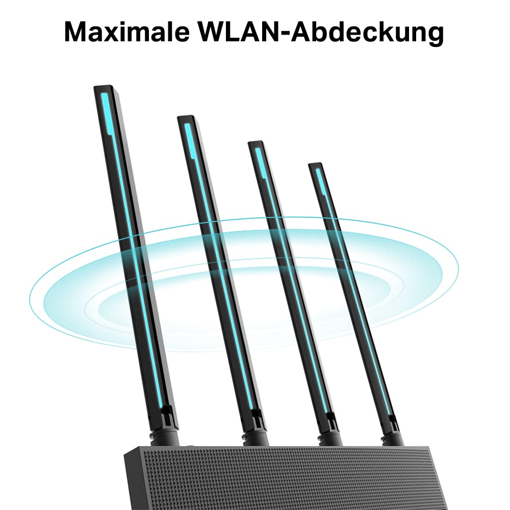 TP-Link Archer C80 Dualband WLAN Router (600 Mbit/s 2,4GHz, 1300Mbit/s 5GHz), 4 Gigabit LAN Ports, Print/Media/FTP Server, Gast-Netzwerk, unterstützt keine DSL-Funktion