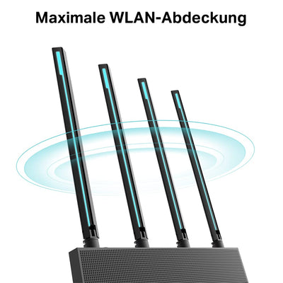 TP-Link Archer C80 Dualband WLAN Router (600 Mbit/s 2,4GHz, 1300Mbit/s 5GHz), 4 Gigabit LAN Ports, Print/Media/FTP Server, Gast-Netzwerk, unterstützt keine DSL-Funktion