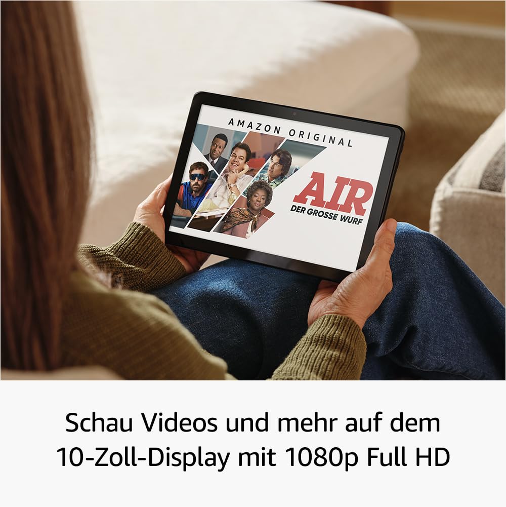 Fire HD 10-Tablet 2023 (Neueste Generation), für Entspannung optimiert, brillantes 10,1-Zoll-Full-HD-Display, Octa-Core-Prozessor, 3 GB RAM, bis zu 13h Akkulaufzeit, 32 GB, schwarz, mit Werbung