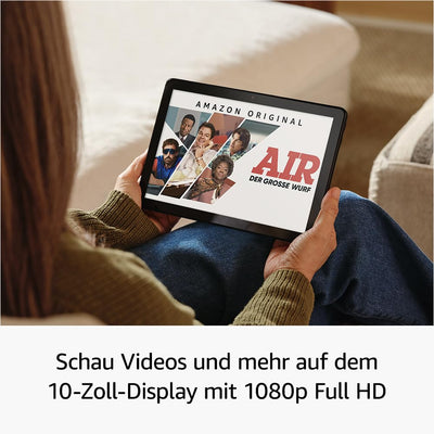 Fire HD 10-Tablet 2023 (Neueste Generation), für Entspannung optimiert, brillantes 10,1-Zoll-Full-HD-Display, Octa-Core-Prozessor, 3 GB RAM, bis zu 13h Akkulaufzeit, 32 GB, schwarz, mit Werbung