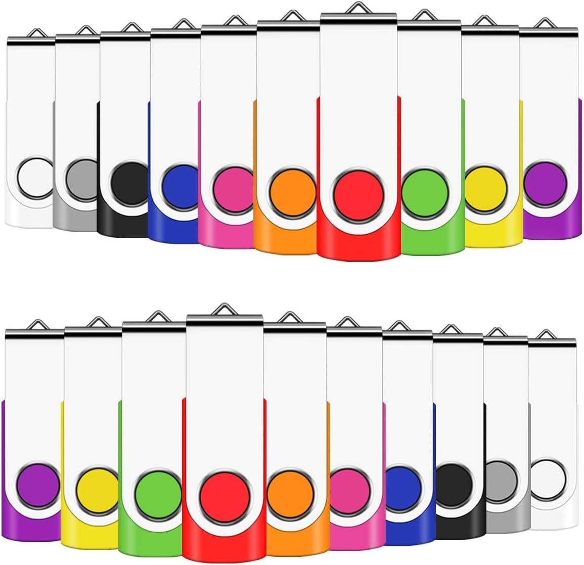 USB Sticks 2GB 100 Stück Speicherstick USB 2.0 Data Datenspeicher Transmemory Memory Stick Mehrfarbig (2GB, Mehrfarbig-100)