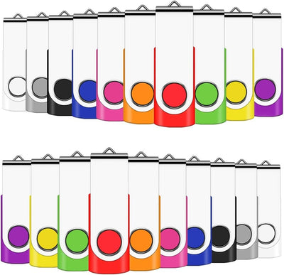 USB Sticks 2GB 100 Stück Speicherstick USB 2.0 Data Datenspeicher Transmemory Memory Stick Mehrfarbig (2GB, Mehrfarbig-100)