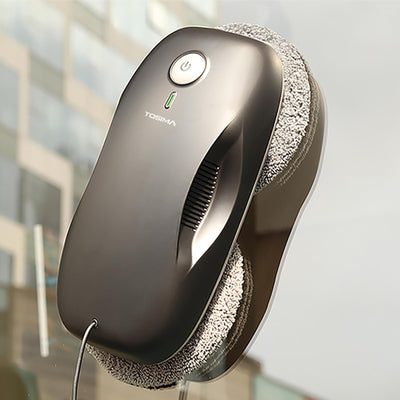 Tosima W2 Fensterputzroboter 3800PA, Fensterputzer Elektrisch- mit Dreifachem Sicherheitssystem, Intelligenter Navigation, Fernbedienung, für Alle Glatten Oberflächen, mit 12 Tüchern （6 Paare）