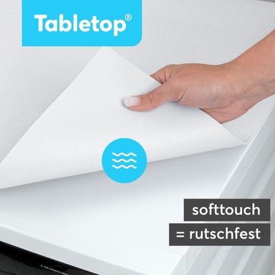 Tabletop Waschmaschinenauflage rutschfest in 60 x 60 cm - zuschneidbare Weichschaum Auflage in Stein Optik grau als Abdeckung für Waschmaschine & Trockner - Waschmaschinenabdeckung MADE IN GERMANY
