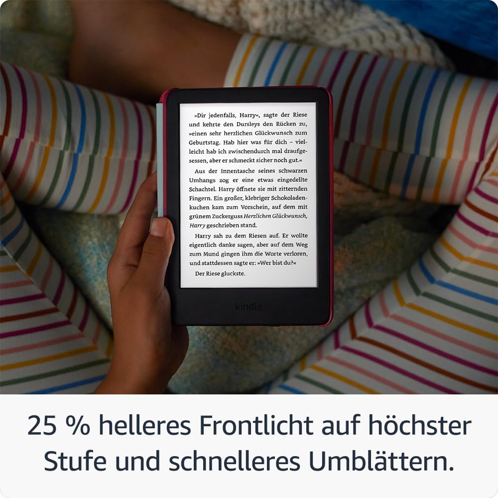 Amazon Kindle Kids (16 GB) – Falls das Gerät kaputtgeht, ersetzen wir es. Inklusive altersgerechter Bücher, Hülle, blendfreiem Bildschirm und schnellerem Umblättern – Ozeanentdecker-Design