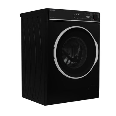Sharp ES-BRO814BA-DE Waschmaschine Frontlader / A / 8 kg / 1400 U/min / Adanced Inverter Motor / 15 Programme inkl. 15 min Kurzprogramm und Dampffunktion / AquaStop / Schwarz