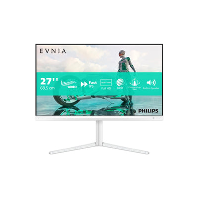 Philips Evnia 27M2N3201A - 27 Zoll Full HD Gaming Monitor, 180 Hz, 0.5 ms, FreeSync Prem., G-Sync Comp., HDR10 (1920x1080, 2X HDMI, DisplayPort) Weiss