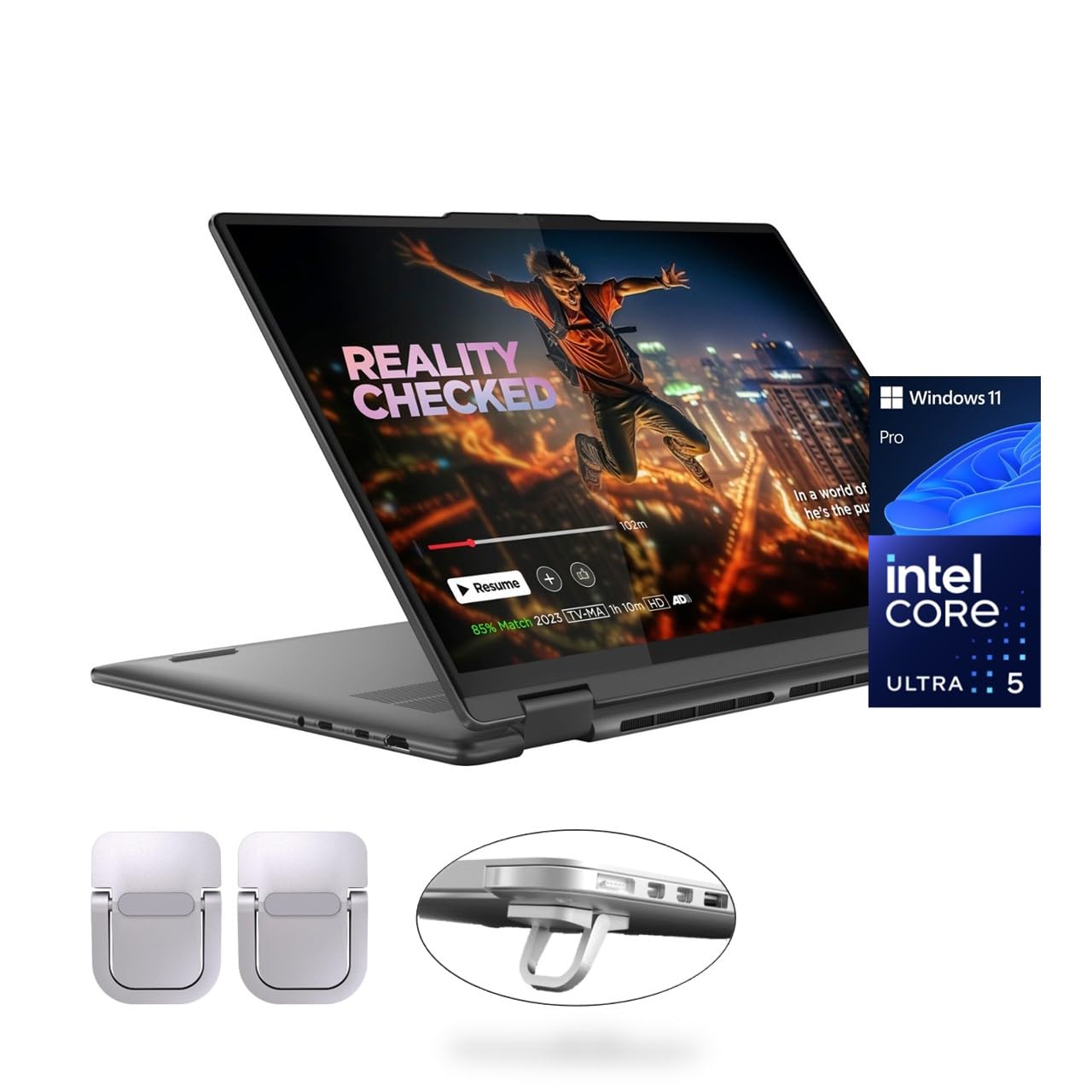 Lenovo Yoga 7i 2-in-1 Laptop, 16 Zoll 2K Touchscreen, Core Ultra 5 125U (Beats i7-1355U), 16GB LPDDR5X, 1TB SSD, 300 Nits, Hintergrundbeleuchtung, TB4, HDMI 2.1, FP, WiFi 6E, Webcam, PDG Portable